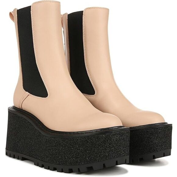 Circus NY by Sam Edelman Susan Size 7 Blonde SE Lug Sole Chelsea Platform Boot - Picture 1 of 15
